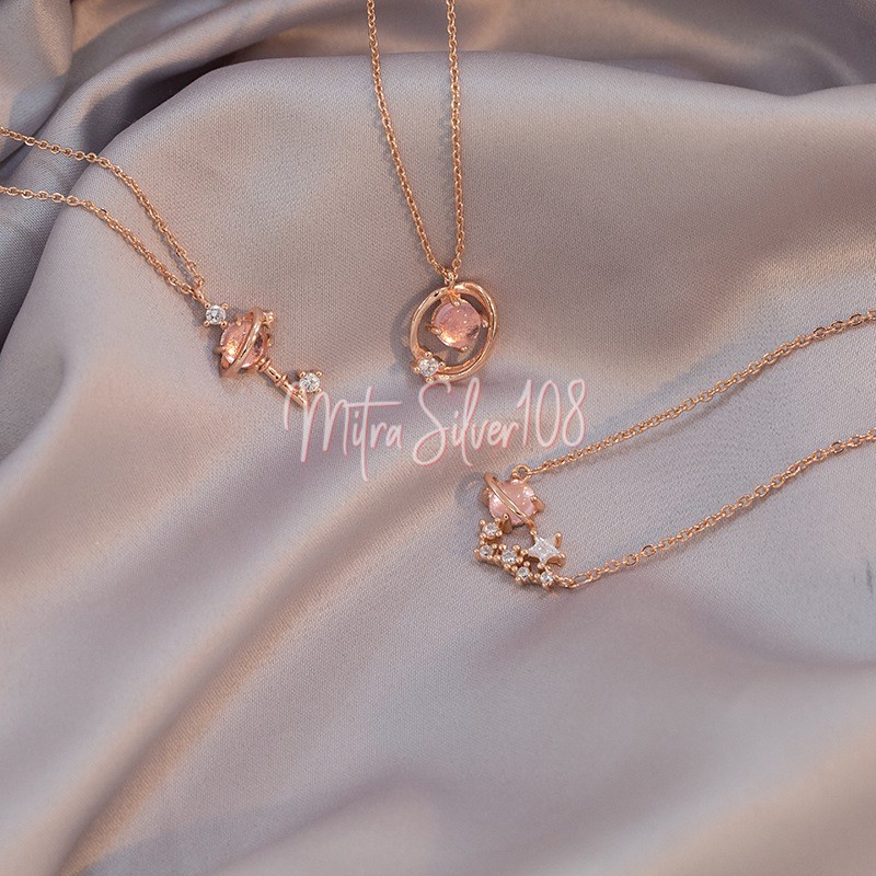 [MS108] NL 01 -  Kalung Wanita Korea Planet Korean Fashion Necklace Crystal Clavicle