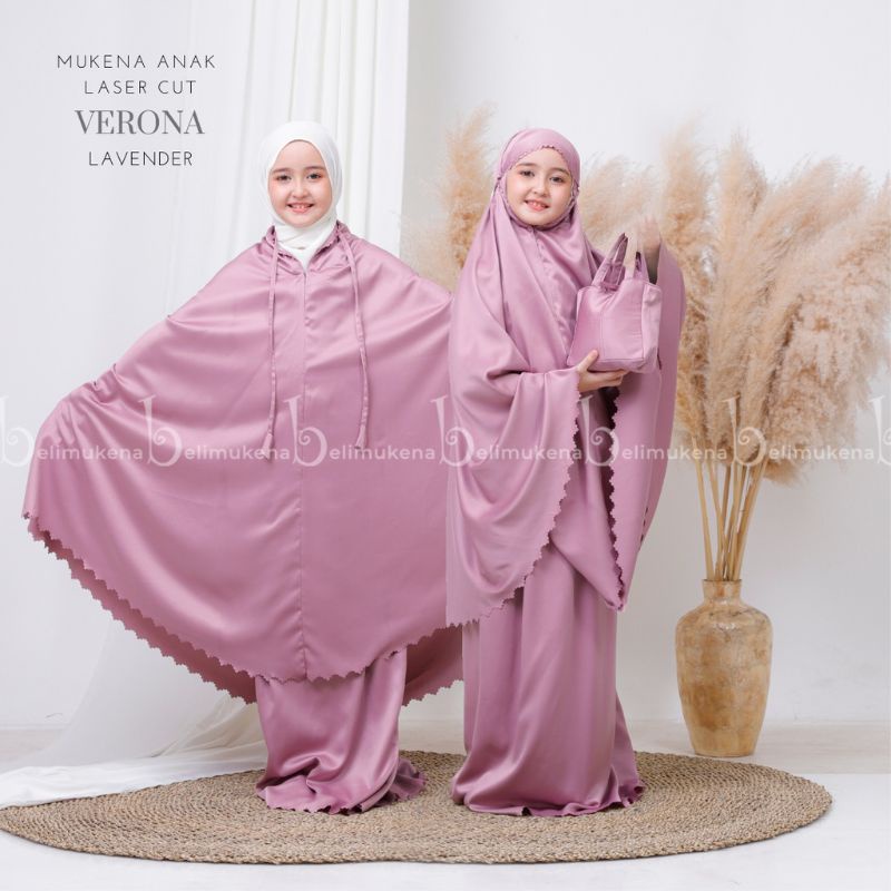 Mukena Anak 2in1 Laser Cut Verona Satin Silk