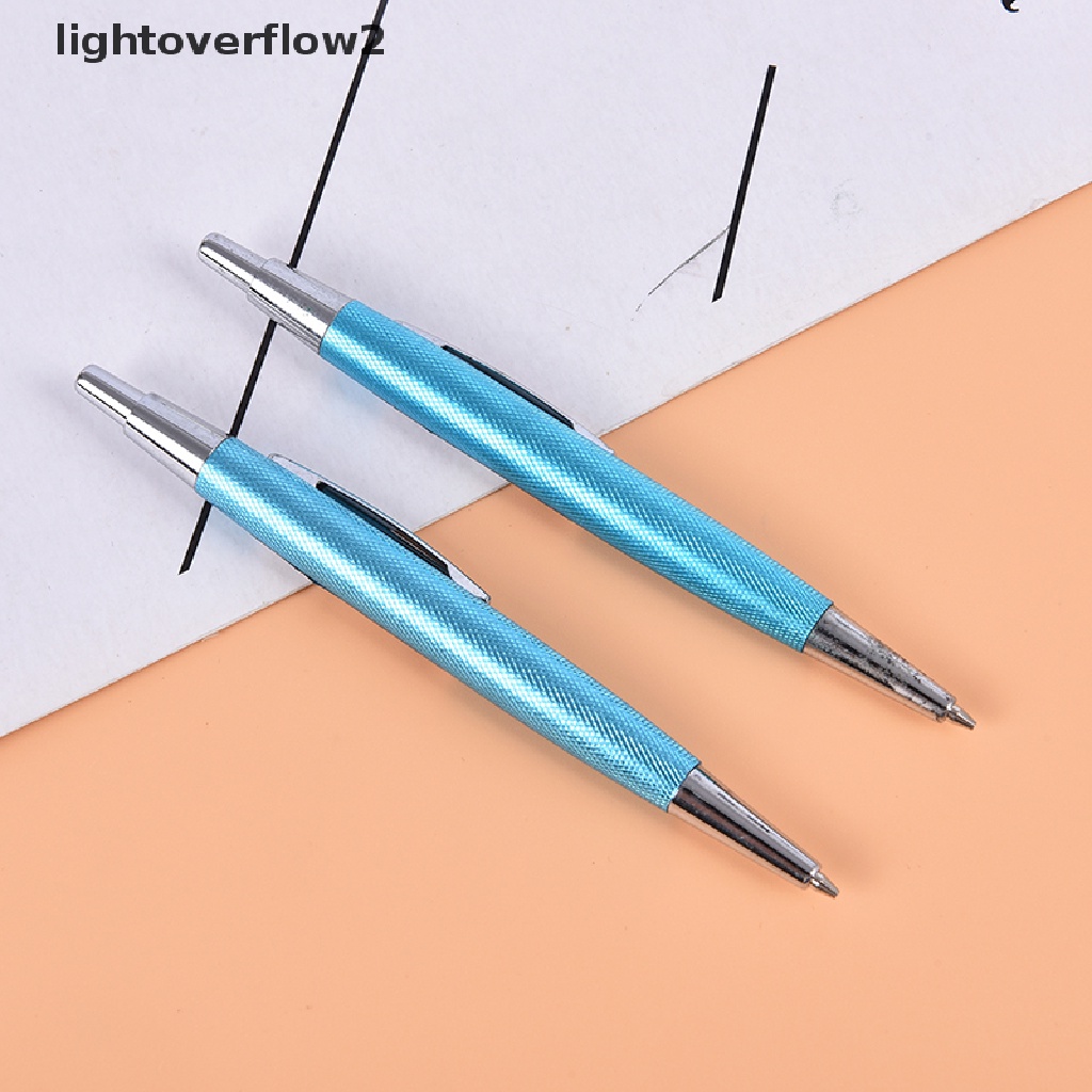 Lightoverflow2 Pensil Mekanik Otomatis Mini 0.7 / 0.5mm Bahan Metal Untuk Menulis