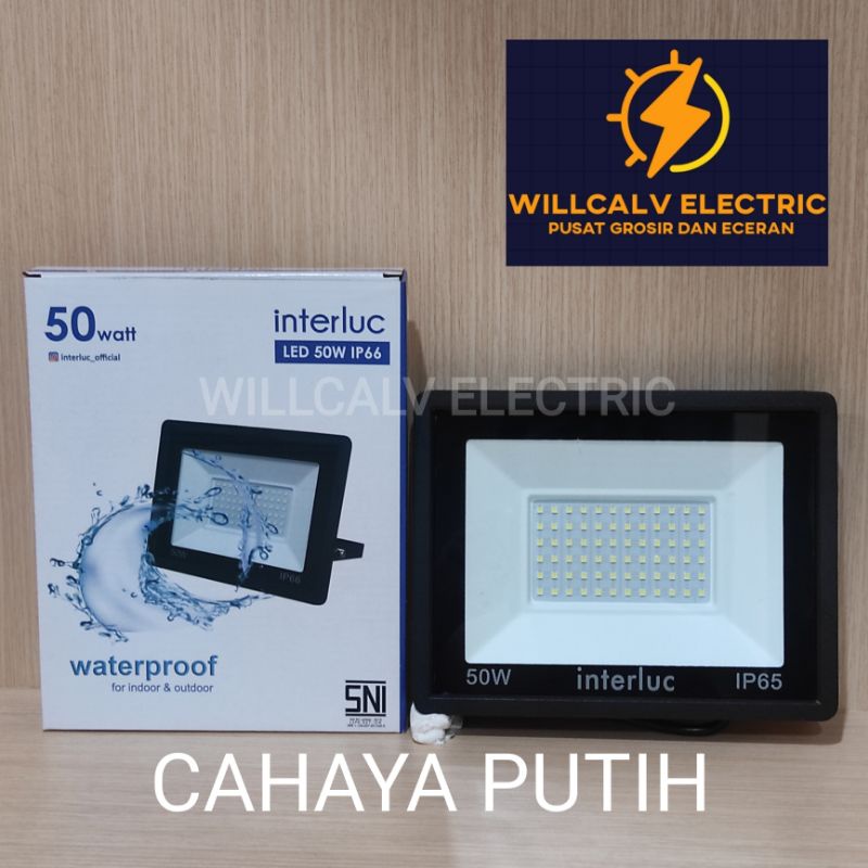 INTERLUC LAMPU SOROT LED 50W / LAMPU TEMBAK OUTDOOR LED 50W INTERLUC