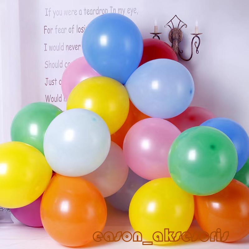 12 inch（100pcs） Balon latex pearl satuan balon huruf  balon latex balon ulang tahun dekorasi ulang t