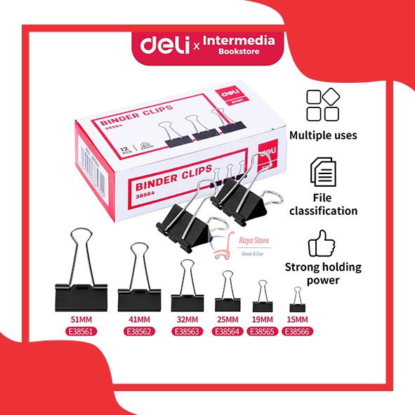 

BInder clip black Deli