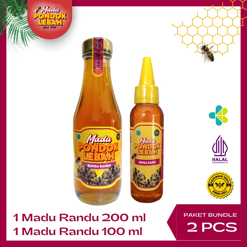 

Pondok Lebah - Promo Paket Hemat Madu Randu Premium 200ml + 100ml