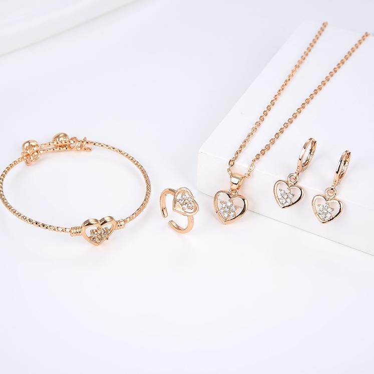 X6T8 Set Perhiasan Titanium Anak Wanita Anti Lapis Emas Karat Isi Love  Dan Tidak Luntur Perak Perem