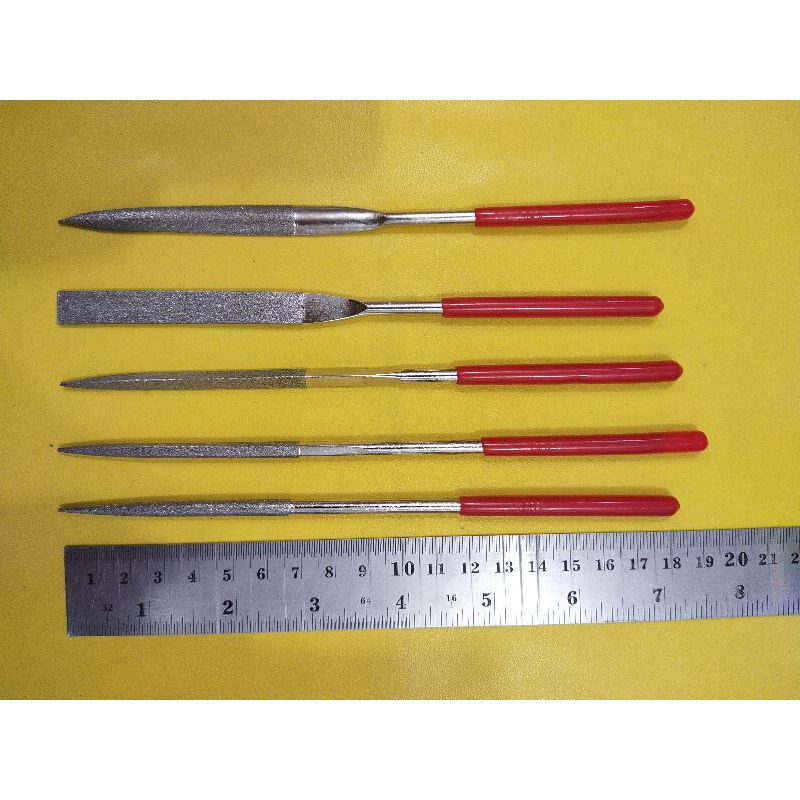 kikir diamond rata / lancip / alat kikir diamond / alat kikir permata ujung lancip rata