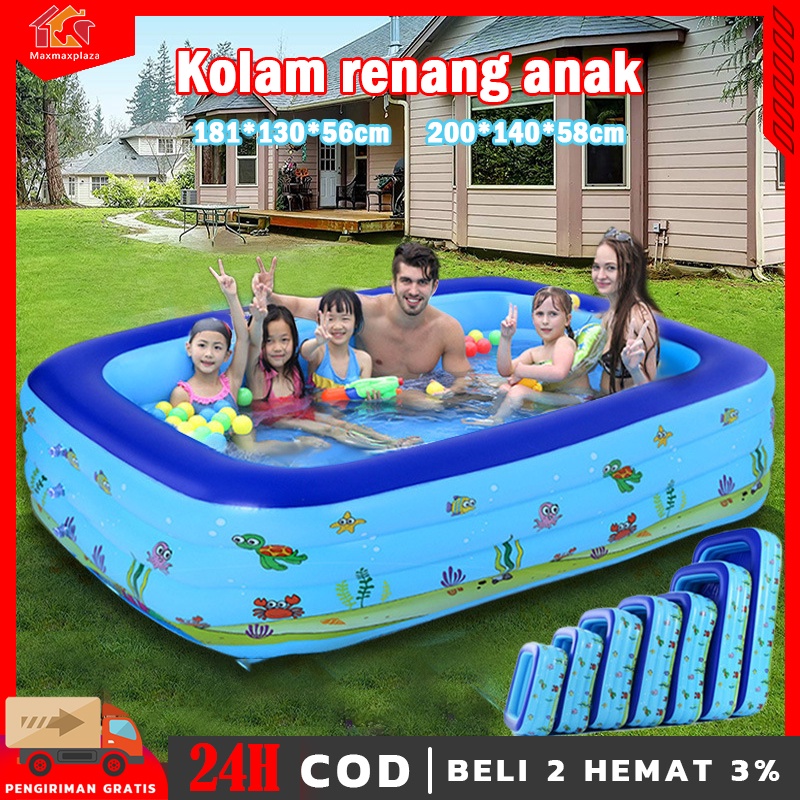 Jual 210cm Kolam Renang Anak / Kolam Mandi Bola Inflatable Bestway Pool ...