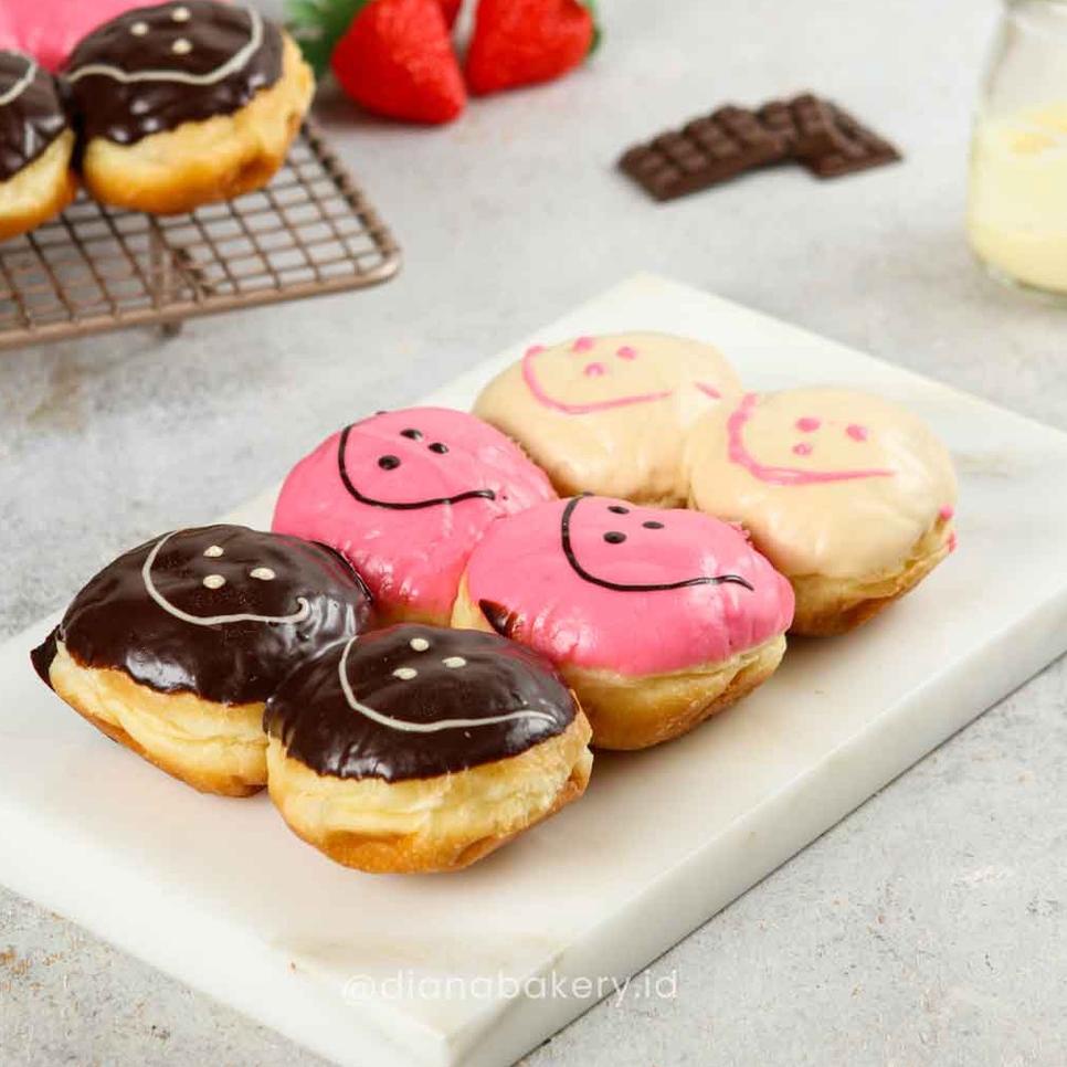 

IDCc1C6--Diana Bakery Donat Unyil Pelangi (isi 6) | Topping Coklat Strawberry Melon