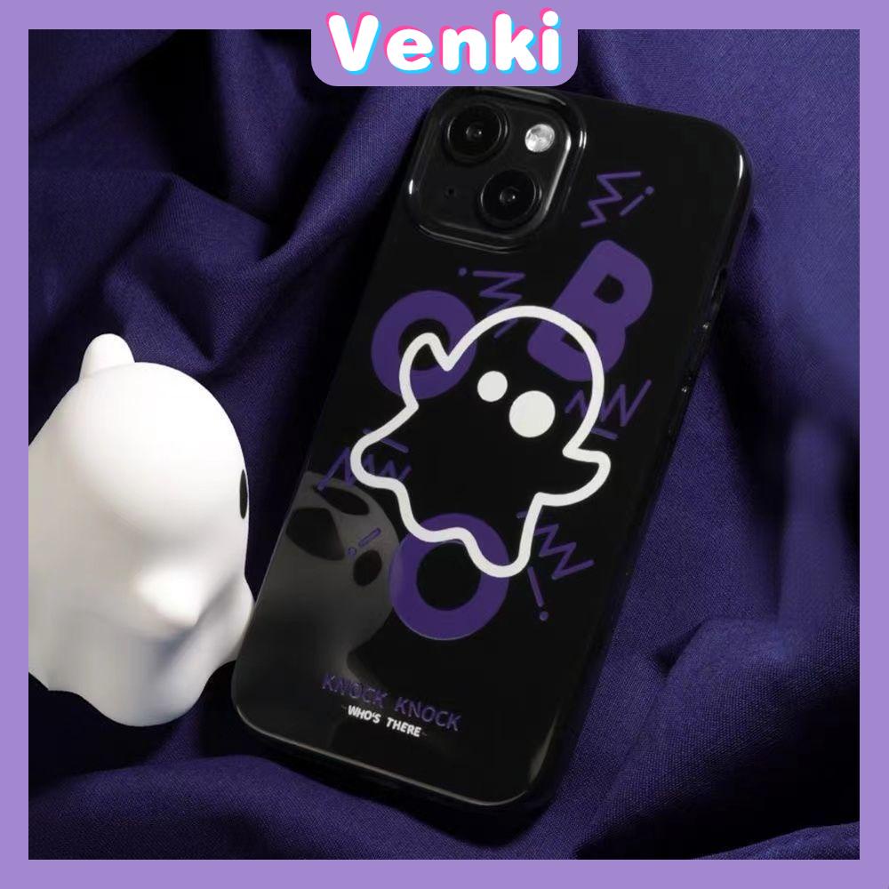 Case For iPhone 14 Series TPU Soft Case Halloween Cute Purple Ghost Glossy Black Candy Case Camera Protection Shockproof For iPhone 14 13 12 11 Plus Pro Max 7 Plus X XR