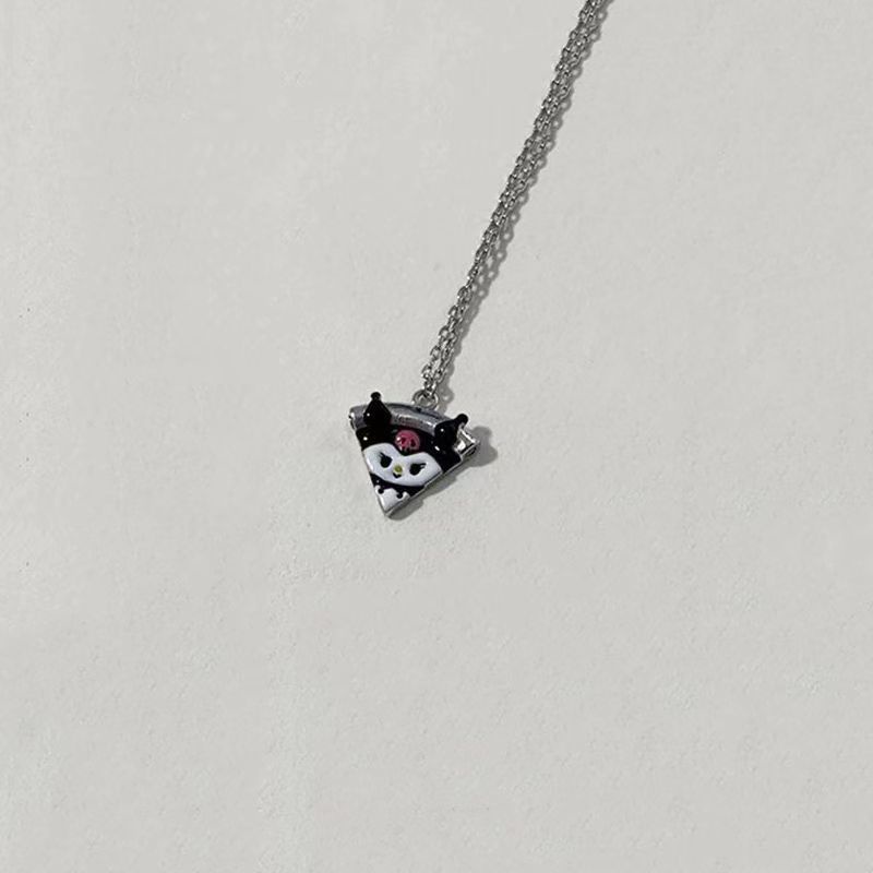 Mhang Kalung Rantai Liontin Kartun Sanrio Laurel Dog Hello Kitty Magnetik Untuk Pasangan / Pria / Wanita