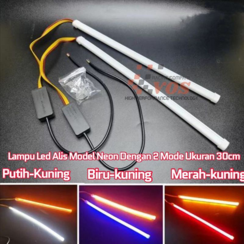 LAMPU ALIS NEON FLEKSIBEL 2WARNA 2 MODE SEN RUNNING KUNING SENJA DIAM