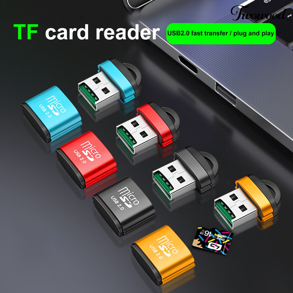 Twowood Card Reader TF USB Portable Bahan Aluminum Alloy Kecepatan Tinggi Untuk Komputer