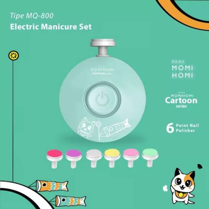Momi Homi Elektrik Manicure Cartoon Series MQ800 / Alat Pemotong Kuku Bayi