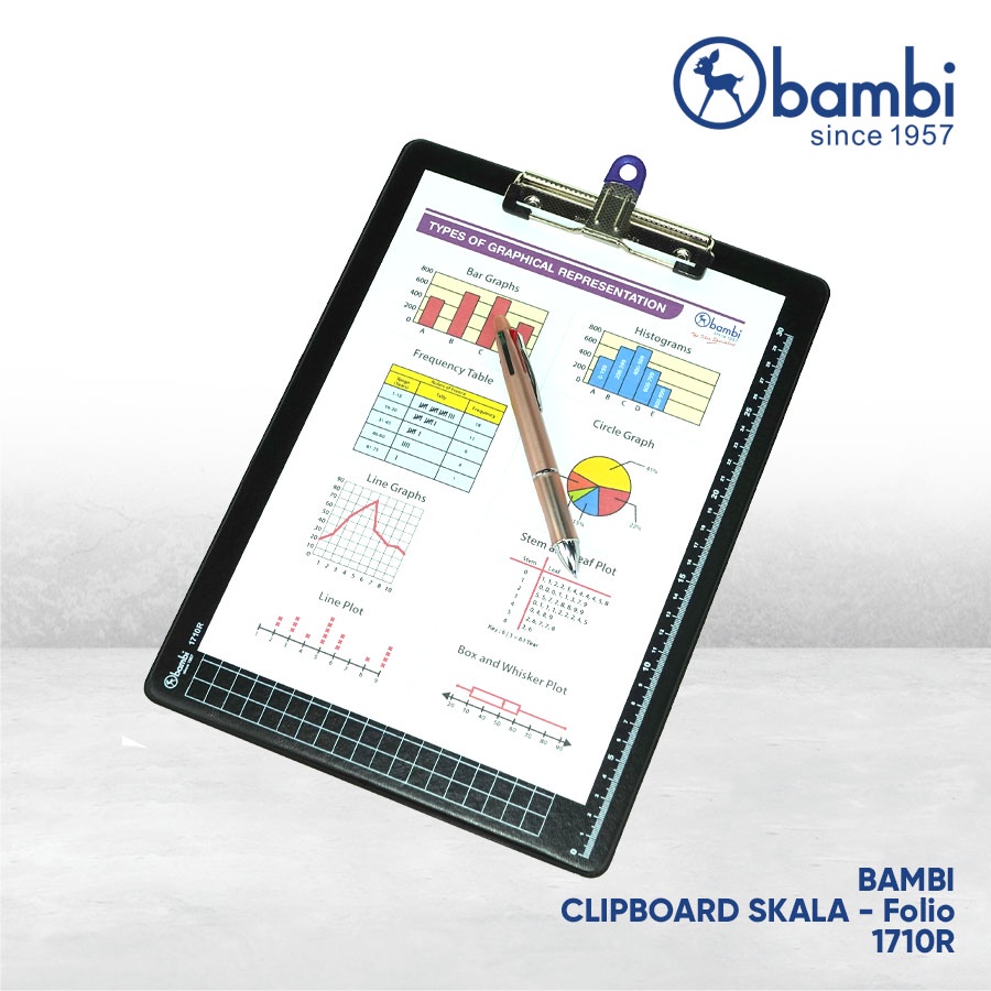 

Bambi Papan Jalan / Papan Ujian Scale Series PVC Clipboard kode 1710R