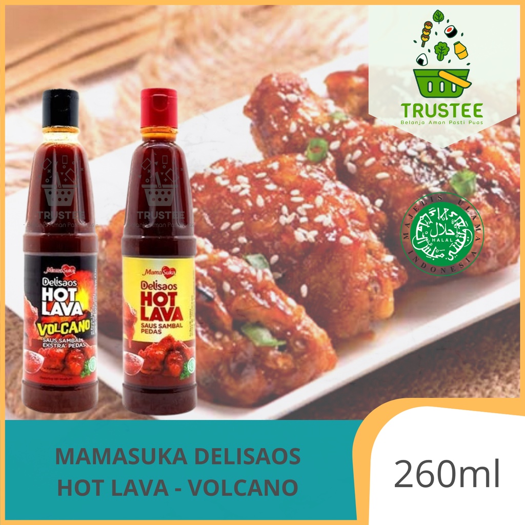 Mamasuka HOT LAVA / VOLCANO Delisaos 320gr Saus Sambal Pedas HALAL