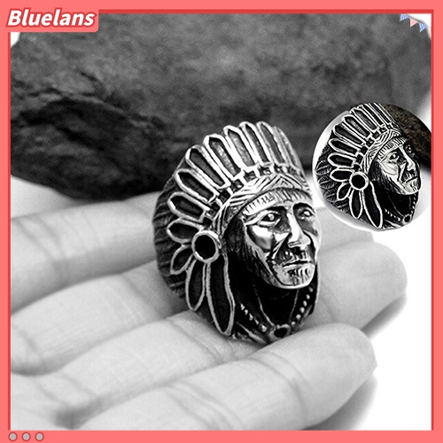 Cincin Jari Bahan Alloy Motif Indian Gaya Vintage Punk Untuk Pria Dan Wanita