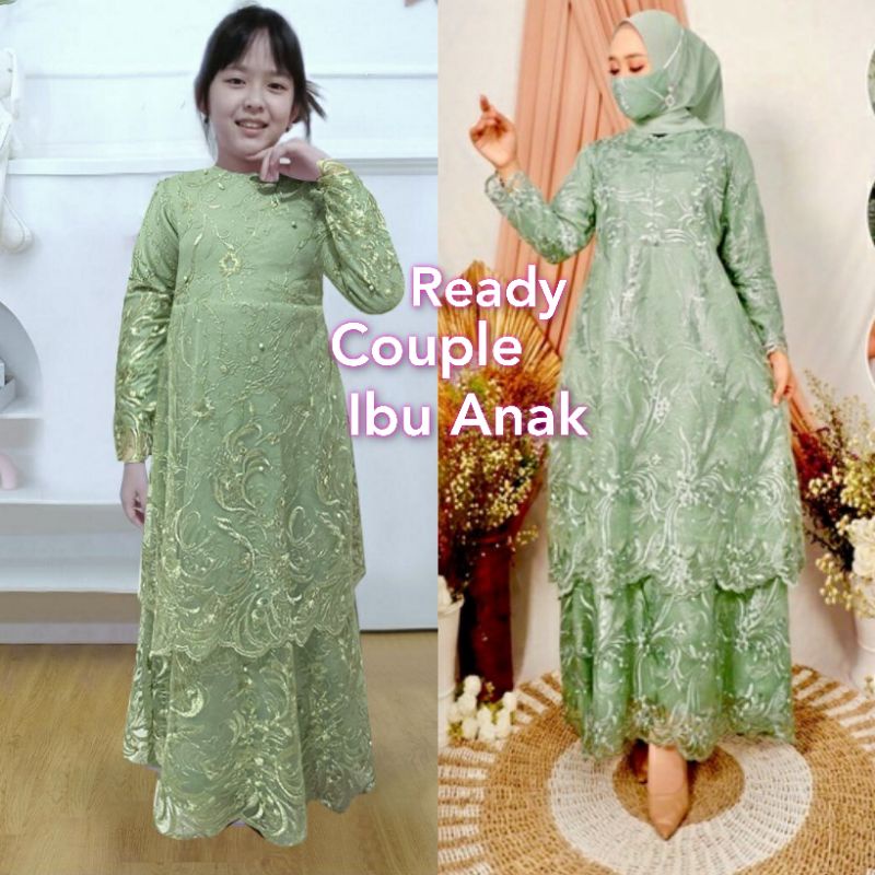 -terBARU-Sarah Gamis Fashion Brukat Tingkat Premiun Baju Couple Ibu Anak Remaja Dewasa Wanita Dress Pesta Jumbo Seragam Kondangan Kekinian Termurah