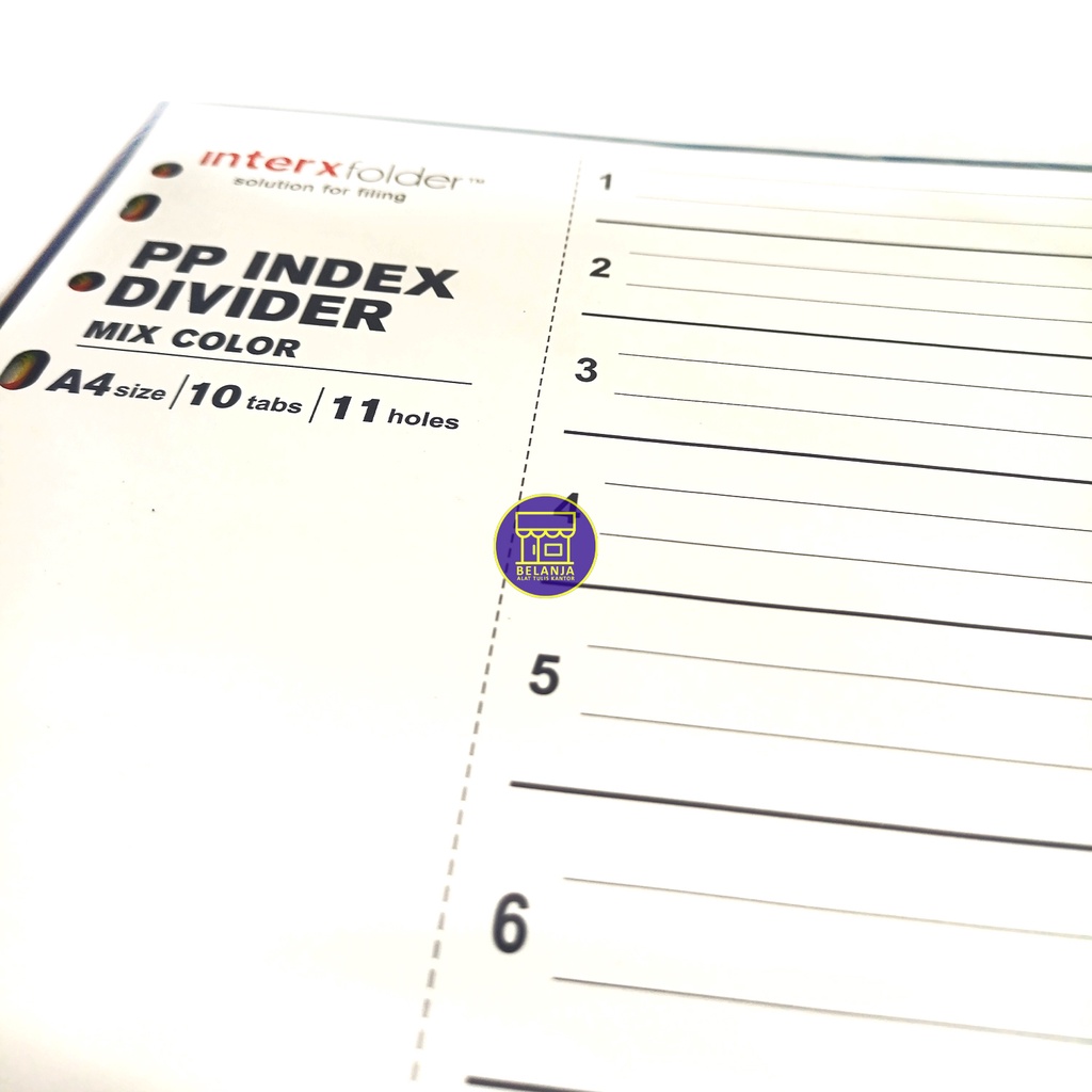 

Interxfolder Index Divider Mix Color A4 - 10 Tab - Set