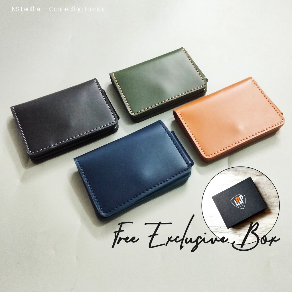 Card Holder Dompet Kartu Wallet Leather E-Money Tan - WSCH010