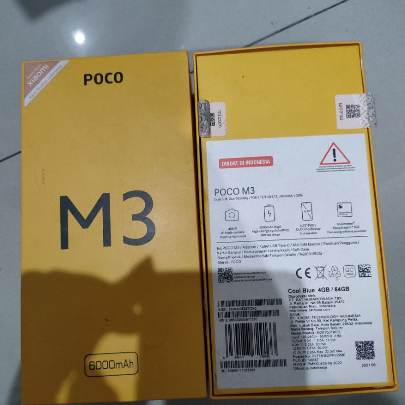 dusbook Xiaomi poco M3 bekas copotan original