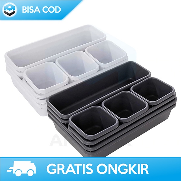 KOTAK PEMBATAS LACI PENYIMPANAN ORGANIZER MAKEUP MULTIFUNGSI 8 PCS
