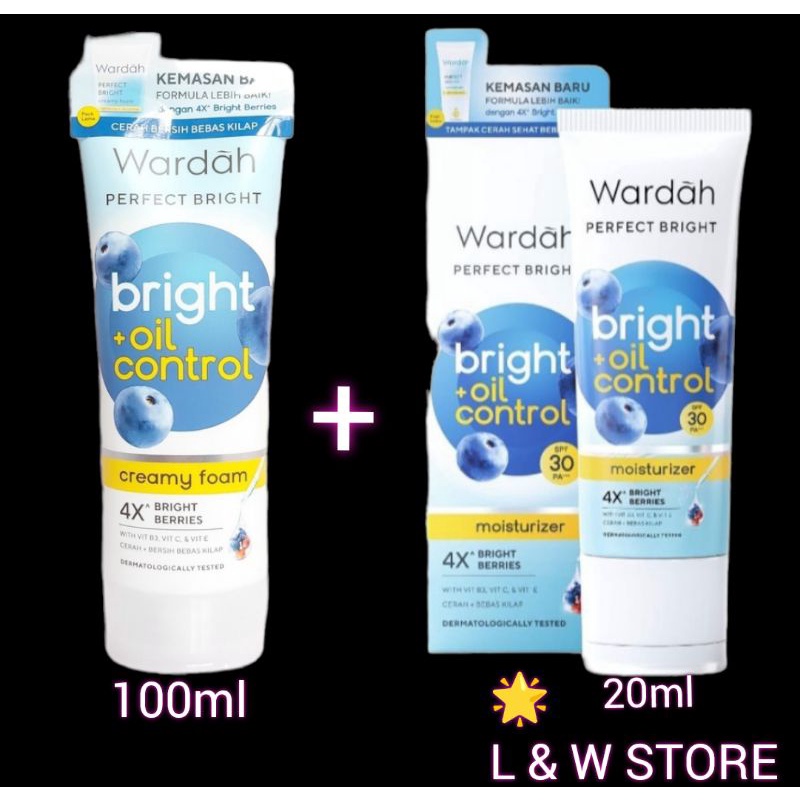 Wardah Perfect Bright Creamy Foam &amp; Perfect Bright Moisturizer Spf 30++