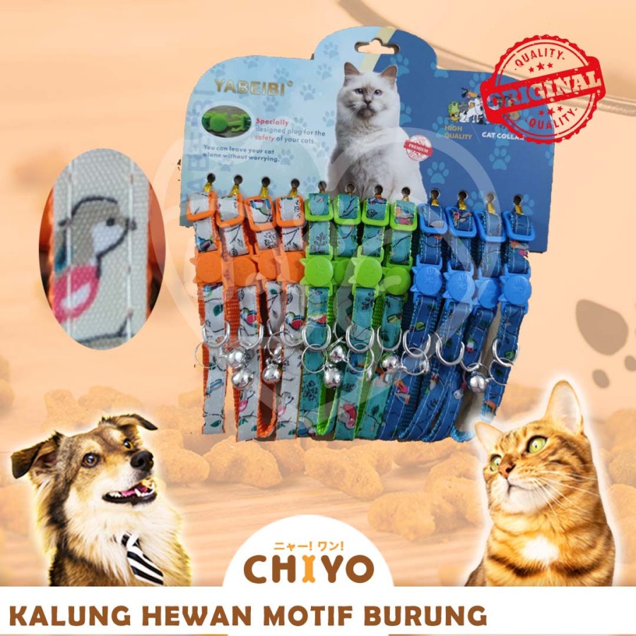 KALUNG ANJING KUCING MOTIF BURUNG