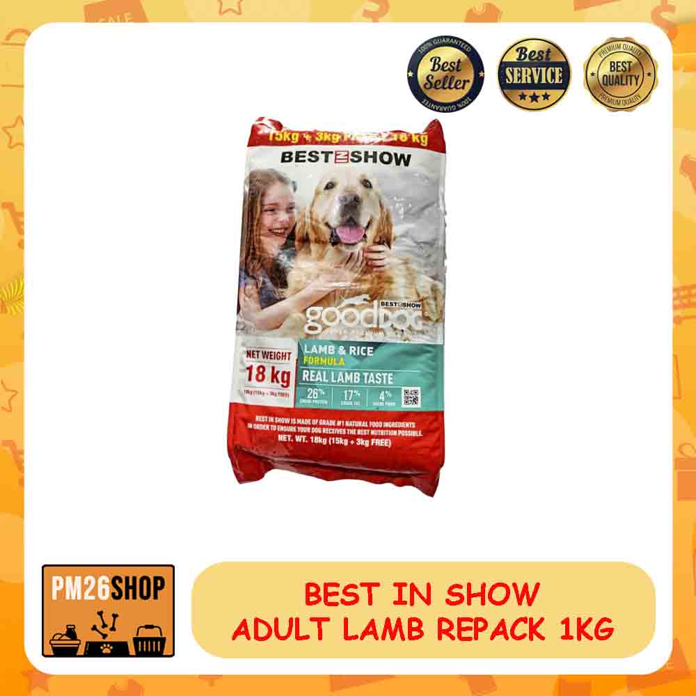 MAKANAN ANJING DOG FOOD BEST IN SHOW ADULT LAMB REPACK 1 KG