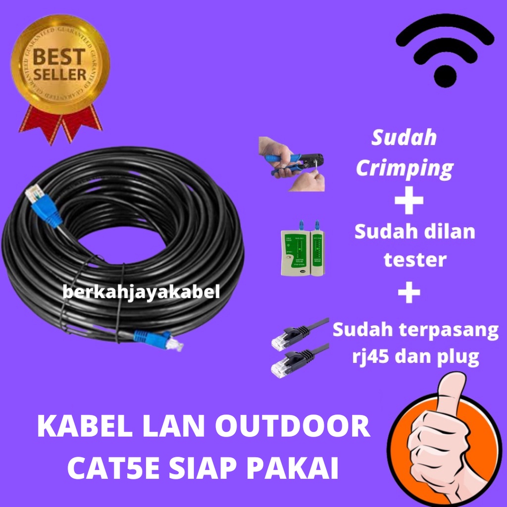 KABEL LAN OUTDOOR CAT5E 65 METER SIAP PAKAI