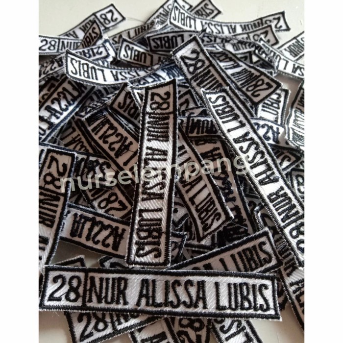 Patch Bordir Nama / Bordir Nama Seragam Sekolah / Badge Nama Bordir