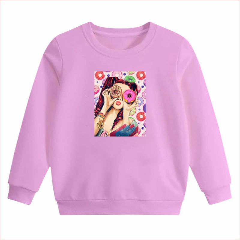 ((IB))SWEATER ANAK PEREMPUAN/CEWEK DONAT DIGITAL SABLON