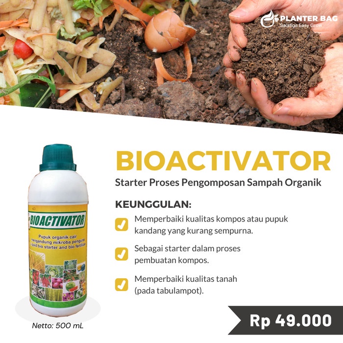 M4ntap BioActivator 500ml Pupuk Organik Cair Starter Kompos & Kualitas Tanah )m: