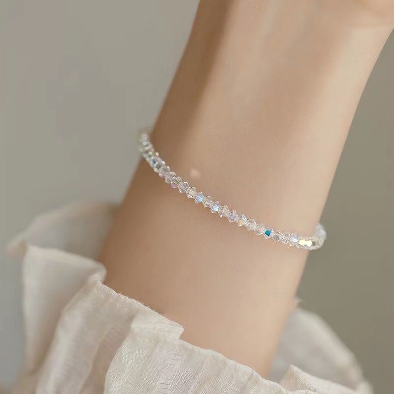 We Flower Gelang Tangan Rantai Manik-Manik Kristal Zircon Adjustable Untuk Wanita