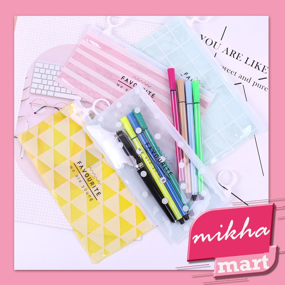 

Tempat Pensil Pulpen Transparan Ziplock Karakter Serbaguna Pouch Zip Lock Kosmetik Zipper Pencil Case - MKM