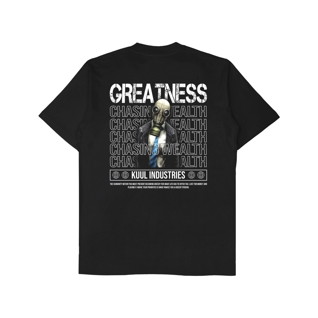 Kaos Tshirt Greatness Black - Kuul Industries | Cotton Katun Pria Wanita Distro | Kaos Oblong