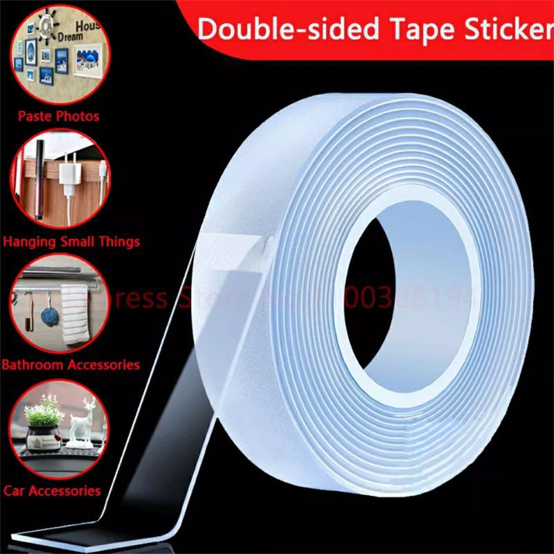 

Lem Double / Doble Tape Nano Double Tape 1 Meter / 2 Meter / 3 Meter Bening Double Tape Bening