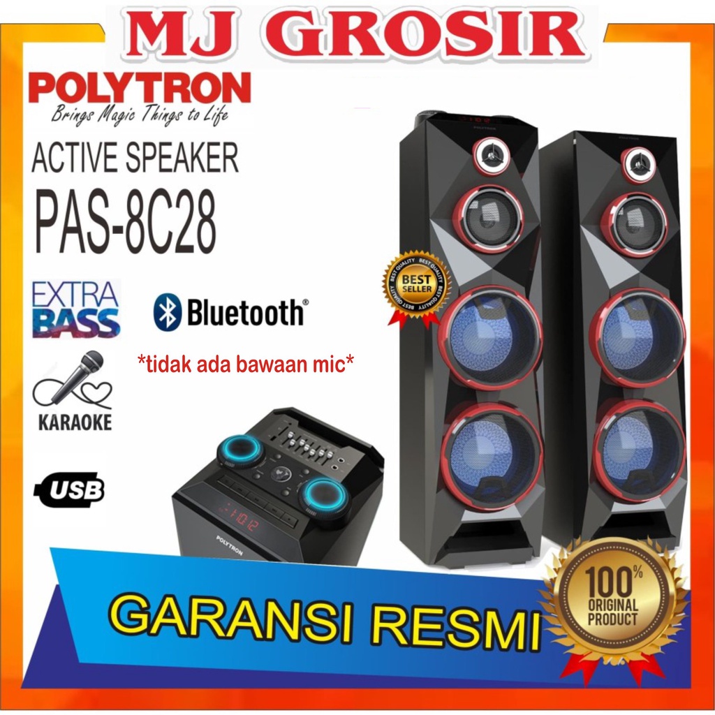 PROMO POLYTRON SPEAKER AUDIO PAS 8C28 PAS8C28 USB XBR BLUETOOTH