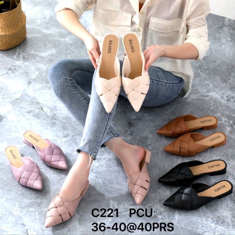 sepatu sandal wanita balance full karet model anyam kupat