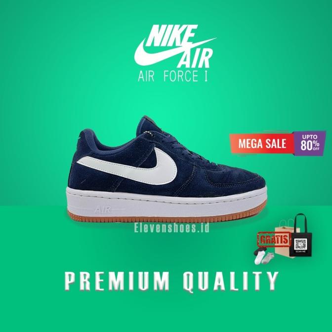 SEPATU SNEAKERS NIKE AIR FORCE 1 SUEDE NAVY WHITE DF86546DFD
