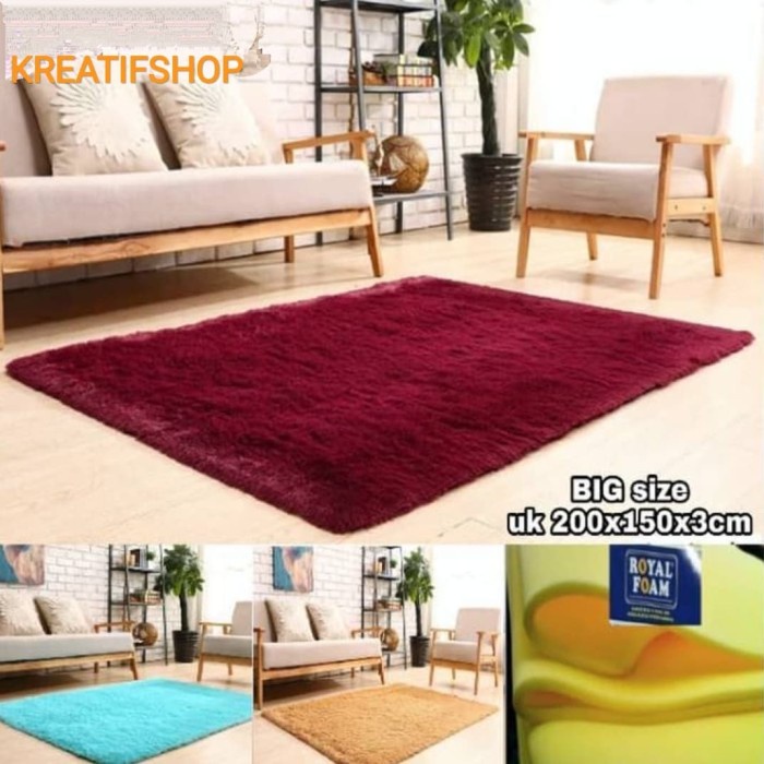 KARPET BULU Karpet bulu ukuran besar 200x150x3cm rasfur premium anti slip tebal karakter jumbo kamar