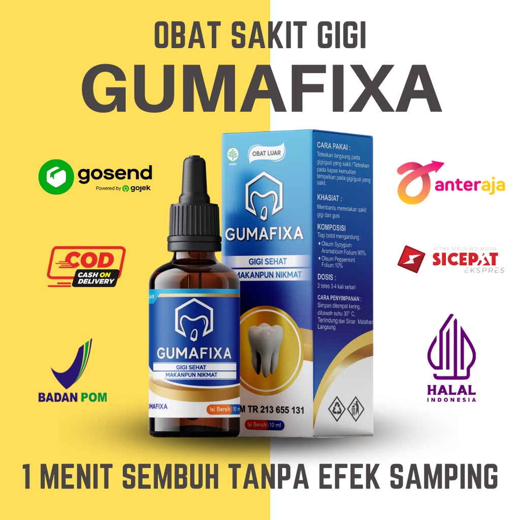Obat Sakit Gigi Ampuh - GUMAFIXA Original - Paten Mengobati Gigi Nyeri & Ngilu