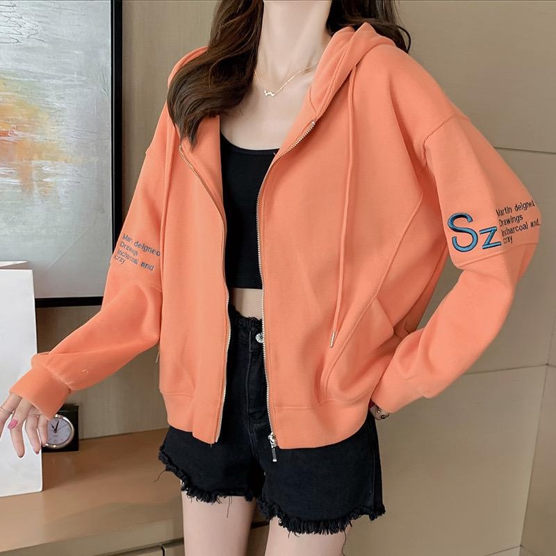 [littlecrab] Jacket Zipper Oversize Polos Sz Hoodie Resleting Bordir Martin Designed Drawings Incharcoal and Cray Hitam Orange Putih Jaket Berkualitas Simple Elegan Plain Korean Style