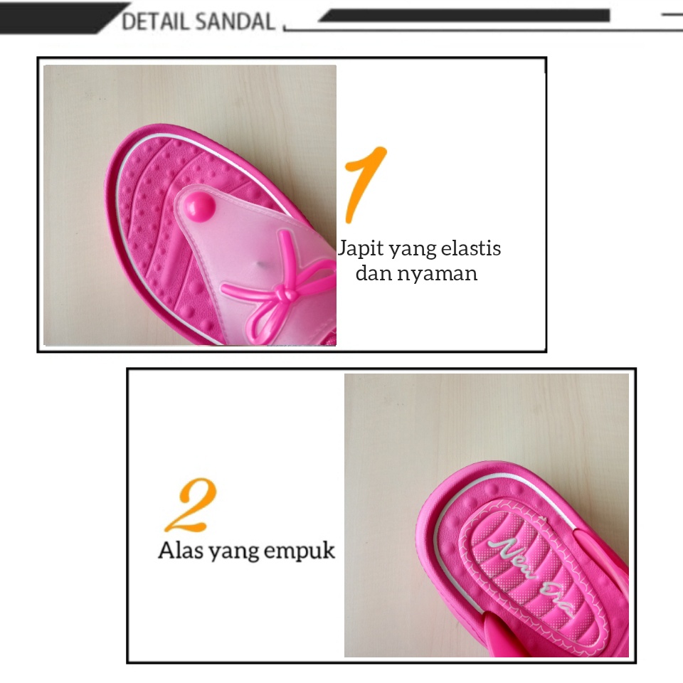 gos NEW ERA LB E 9016 &amp; LB E 90091 Sandal Japit Wanita Sandal Wedgest  Sandal Empuk Tidak Licin Berkualitas