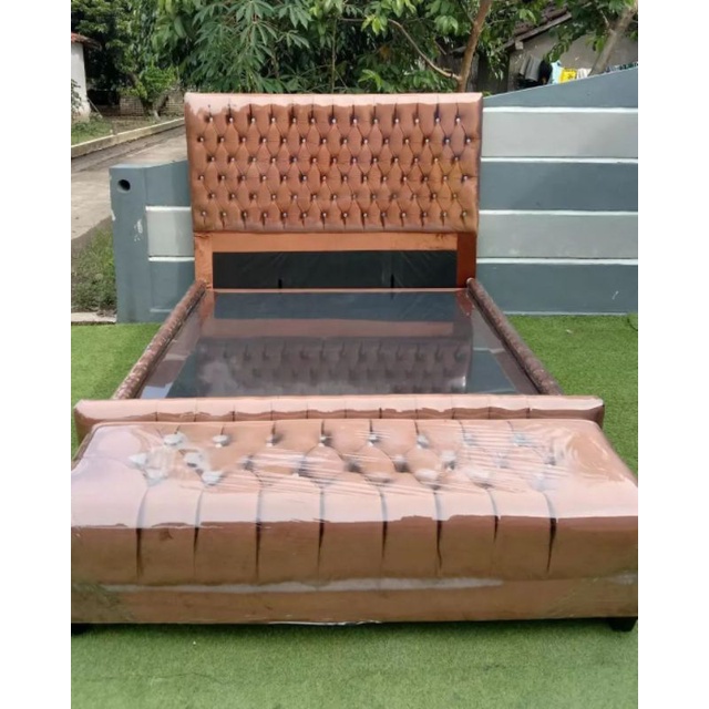 divan kancing seribu set + sofa warna coklat bisa request warna lain dan bisa request ukuran