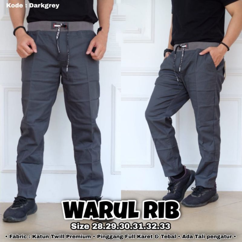 CINOS PANJANG PRIA BY WALRUL celana chinos cino Distro premium strech karet original size ukur 28-39