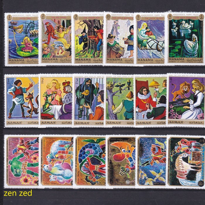 

0672 Perangko Arab Tema Fairy Tales Komplit Set Mnh