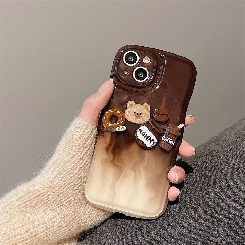 Soft Case Hp Gambar Kartun Beruang Untuk IPhone 12 / 13 / 14 / 11promax / X / Xs Max / Xr Hngybb