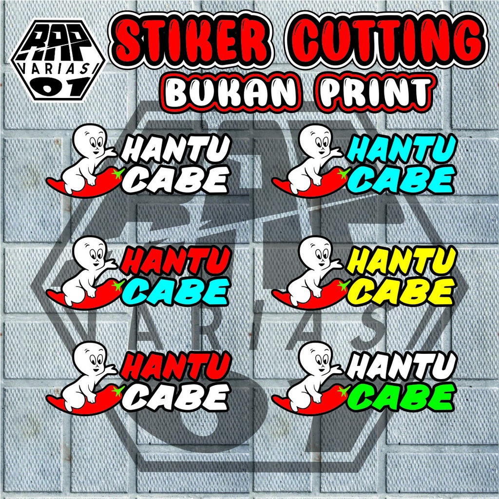 stiker HANTU CABE,stiker hantu bae keren,stiker motor,mobil,laptop