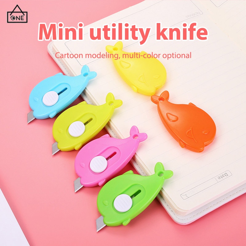 

COD❤️Cutter Mini Kartun Pemotong Utilitas Kecil Portabel Pemotong Unboxing Wortel Dolphin Whale Art Paper Cutter-A.one