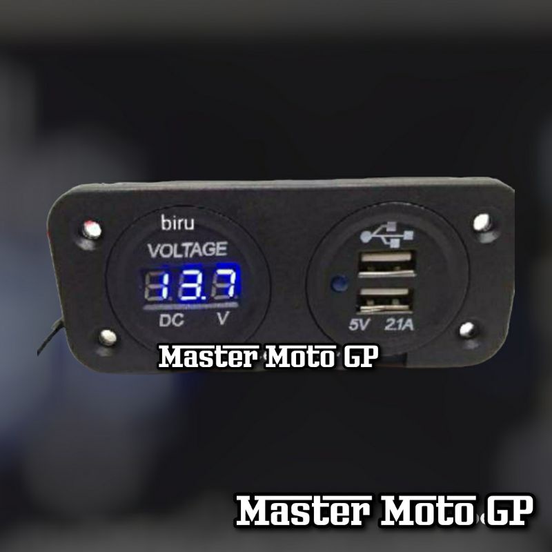 volt meter plus Usb charger HP Voltmeter dan charger chager casan hp Voltmeter Aki motor import Fazzio nmax pcx lexi aerox vario mio beat ADV Lexi Xmax