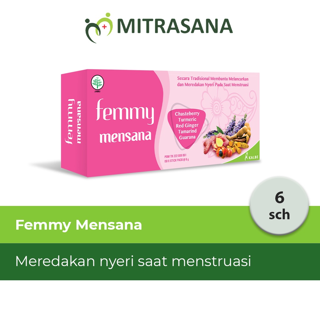 Femmy Mensana Stickpack 6 Sachet x 7 Gram - Melancarkan dan Meredakan Nyeri Menstruasi